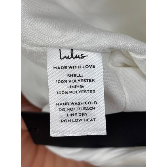 Lulus womens small Charming Celebration White Taffeta Bow Mini Dress new lined - Picture 4 of 4